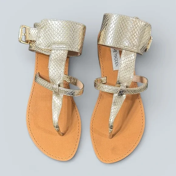 Steve Madden Gold Rico Sandals - Picture 4 of 7